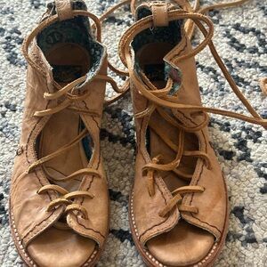 Freebird by Steven Peace lace-up leather gladiator sandals